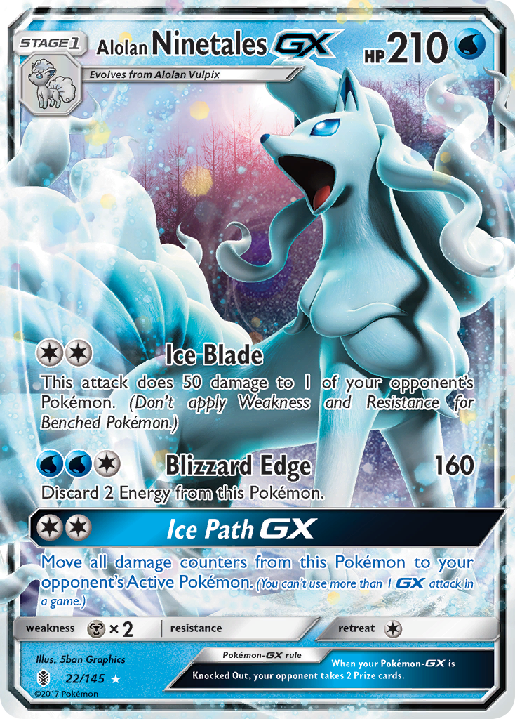 Alolan Ninetales GX (22/145) [Sun & Moon: Guardians Rising] | Exor Games New Glasgow