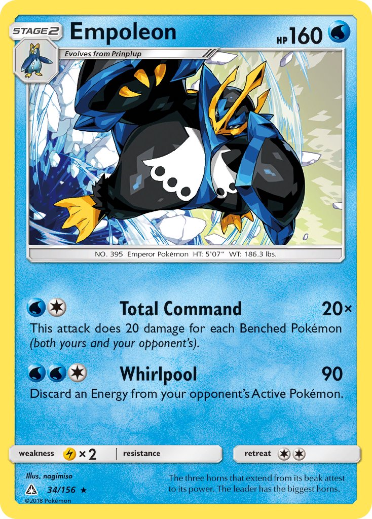 Empoleon (34/156) (Cracked Ice Holo) (Theme Deck Exclusive) [Sun & Moon: Ultra Prism] | Exor Games New Glasgow