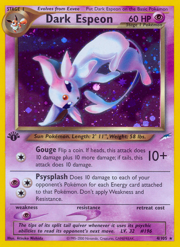 Dark Espeon (4/105) [Neo Destiny 1st Edition] | Exor Games New Glasgow