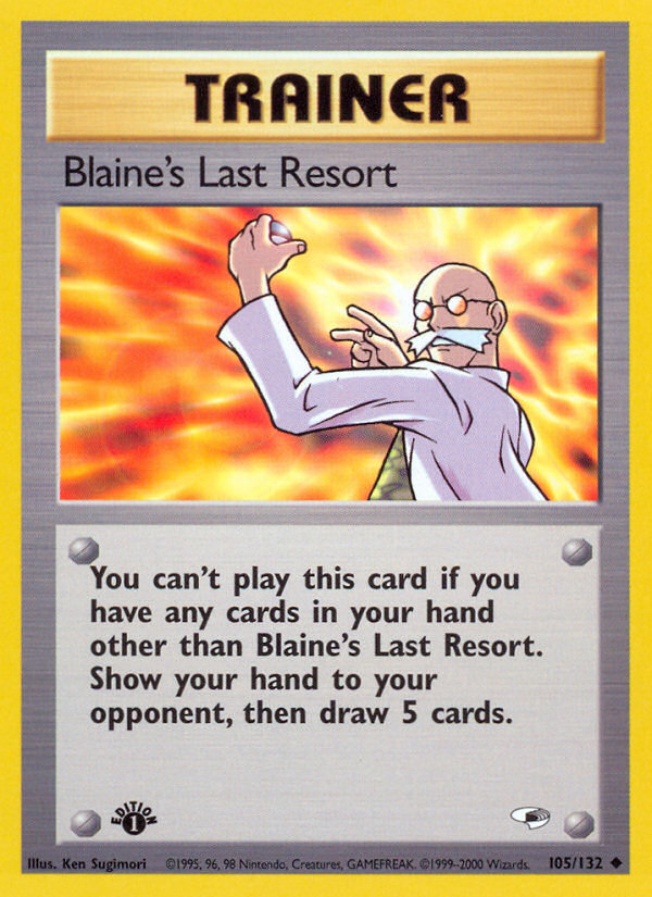 Blaine's Last Resort (105/132) [Gym Heroes 1st Edition] | Exor Games New Glasgow