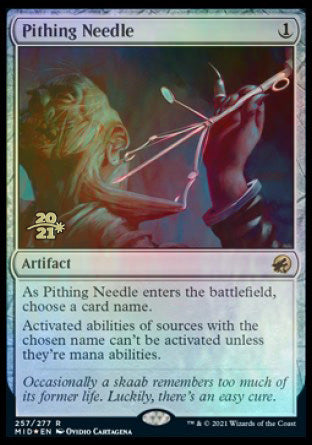 Pithing Needle [Innistrad: Midnight Hunt Prerelease Promos] | Exor Games New Glasgow