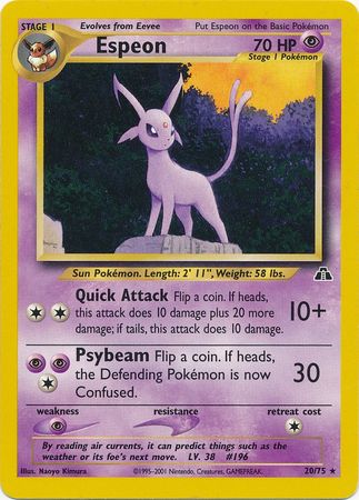 Espeon (20/75) [Neo Discovery Unlimited] | Exor Games New Glasgow