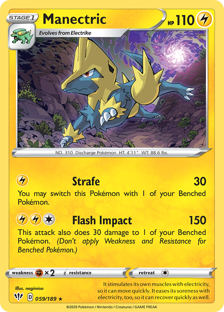 Manectric (059/189) [Sword & Shield: Darkness Ablaze] | Exor Games New Glasgow