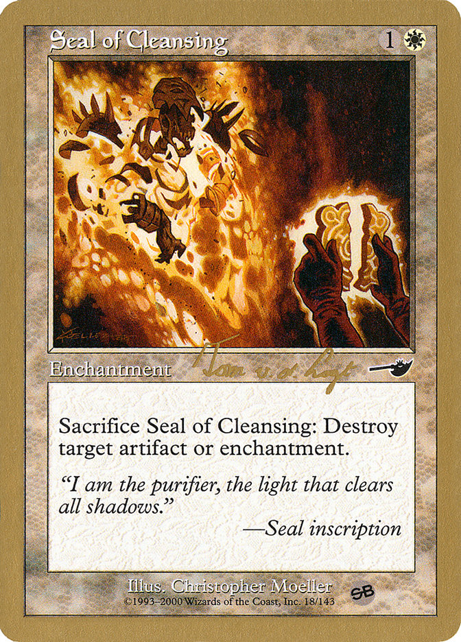 Seal of Cleansing (Tom van de Logt) (SB) [World Championship Decks 2000] | Exor Games New Glasgow