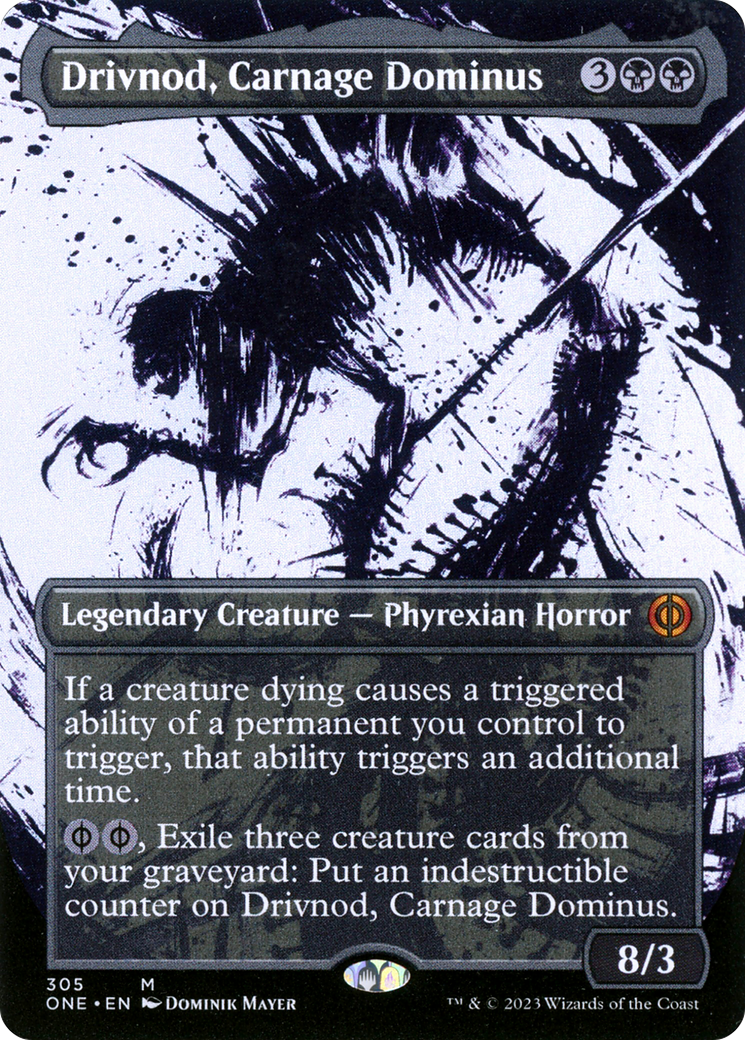 Drivnod, Carnage Dominus (Borderless Ichor) [Phyrexia: All Will Be One] | Exor Games New Glasgow