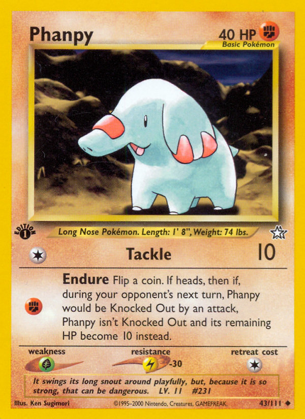 Phanpy (43/111) [Neo Genesis 1st Edition] | Exor Games New Glasgow