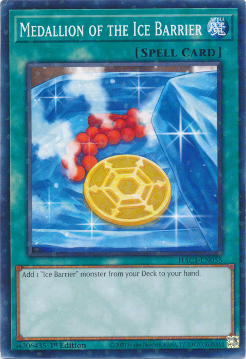 Medallion of the Ice Barrier (Duel Terminal) [HAC1-EN055] Parallel Rare | Exor Games New Glasgow