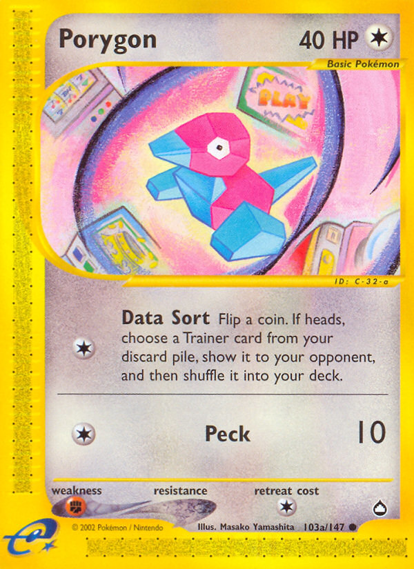 Porygon (103a/147) [Aquapolis] | Exor Games New Glasgow