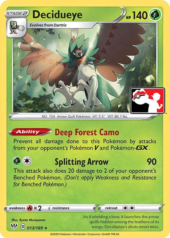 Decidueye (013/189) [Prize Pack Series One] | Exor Games New Glasgow