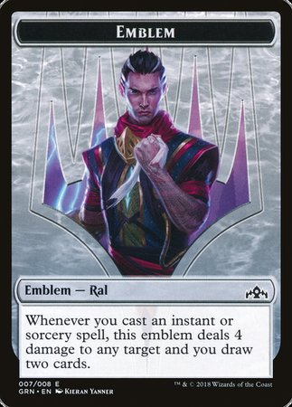 Emblem - Ral, Izzet Viceroy [Guilds of Ravnica Tokens] | Exor Games New Glasgow