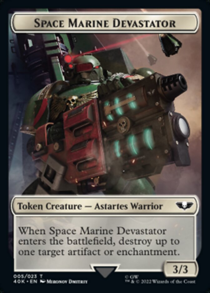 Soldier (002) // Space Marine Devastator Double-sided Token [Universes Beyond: Warhammer 40,000 Tokens] | Exor Games New Glasgow