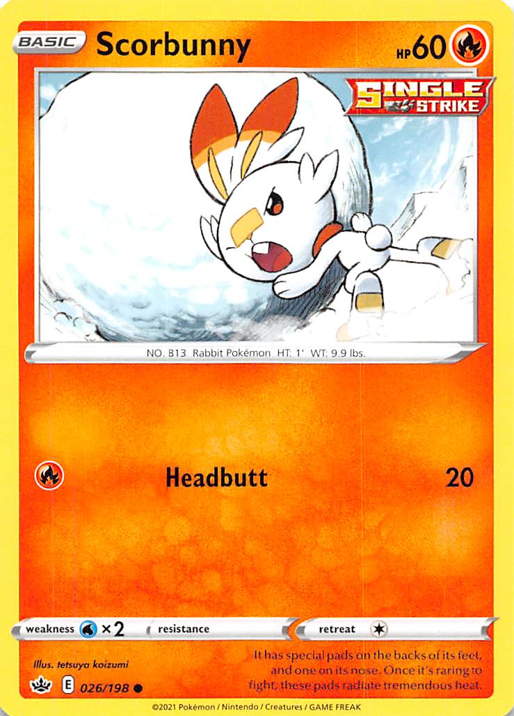 Scorbunny (026/198) [Sword & Shield: Chilling Reign] | Exor Games New Glasgow