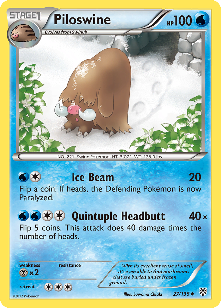 Piloswine (27/135) [Black & White: Plasma Storm] | Exor Games New Glasgow