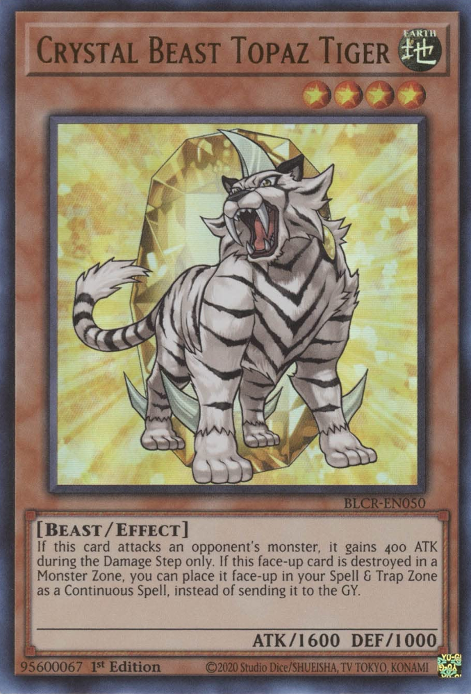 Crystal Beast Topaz Tiger [BLCR-EN050] Ultra Rare | Exor Games New Glasgow