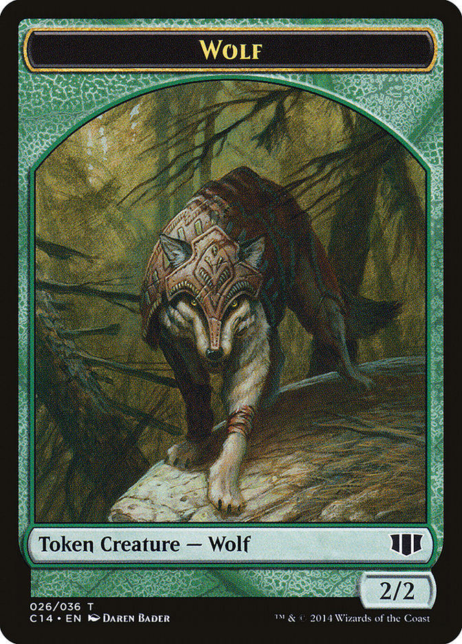 Treefolk // Wolf Double-sided Token [Commander 2014 Tokens] | Exor Games New Glasgow