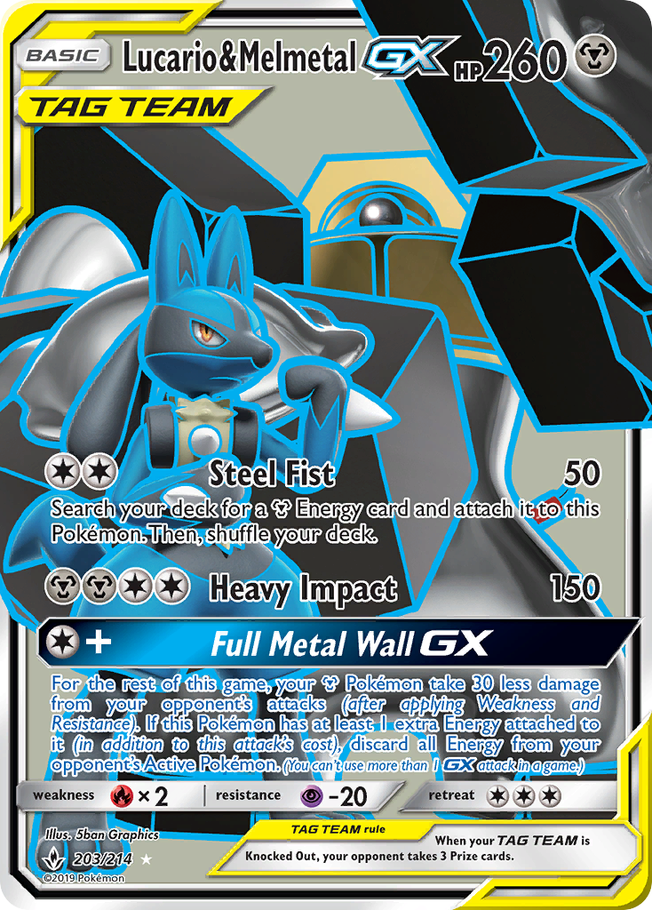 Lucario & Melmetal GX (203/214) [Sun & Moon: Unbroken Bonds] | Exor Games New Glasgow