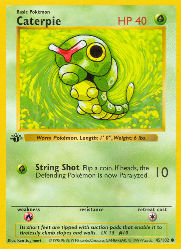 Caterpie (45/102) (Shadowless) [Base Set 1st Edition] | Exor Games New Glasgow