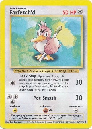 Farfetch'd (27/102) [Base Set Unlimited] | Exor Games New Glasgow