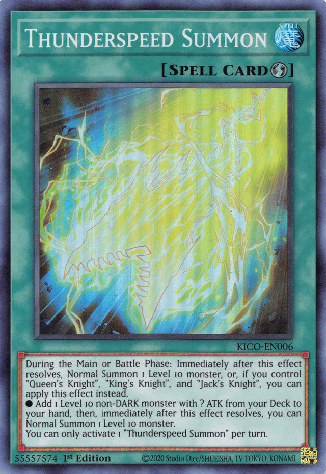 Thunderspeed Summon (Super Rare) [KICO-EN006] Super Rare | Exor Games New Glasgow