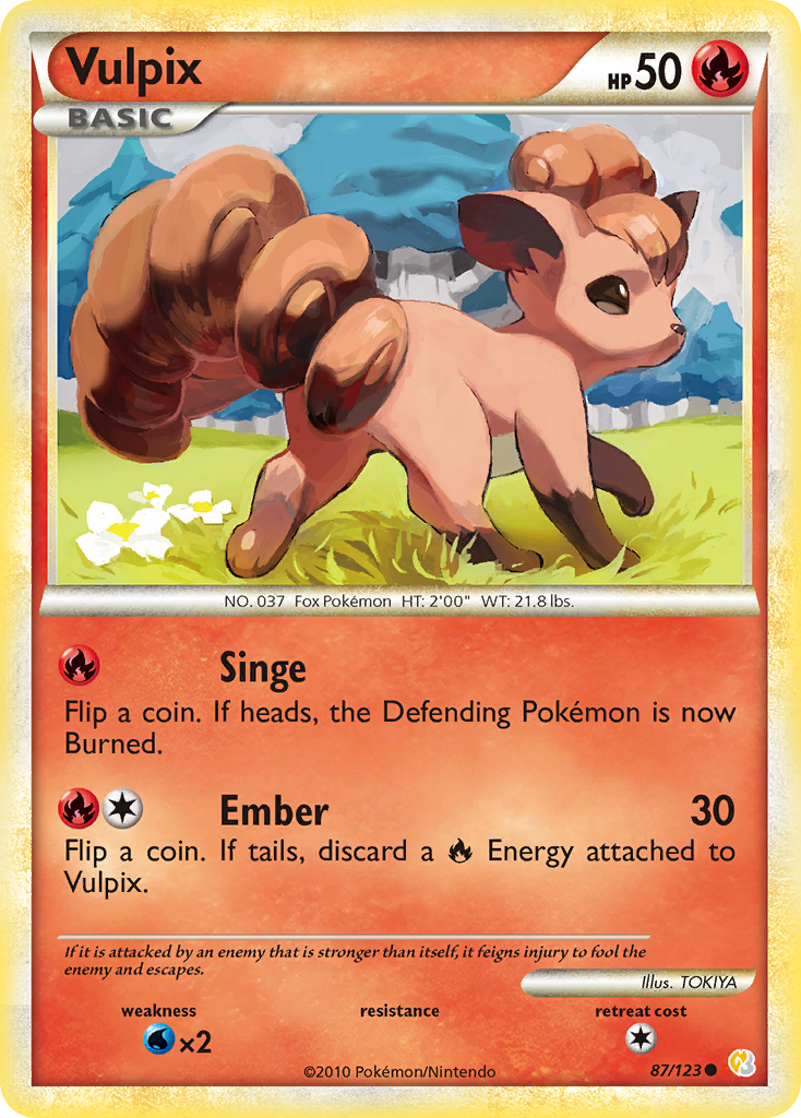 Vulpix (87/123) [HeartGold & SoulSilver: Base Set] | Exor Games New Glasgow