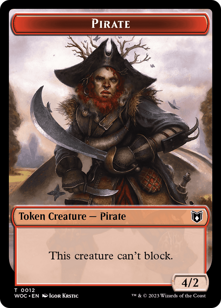 Pirate // Human Double-Sided Token [Wilds of Eldraine Commander Tokens] | Exor Games New Glasgow