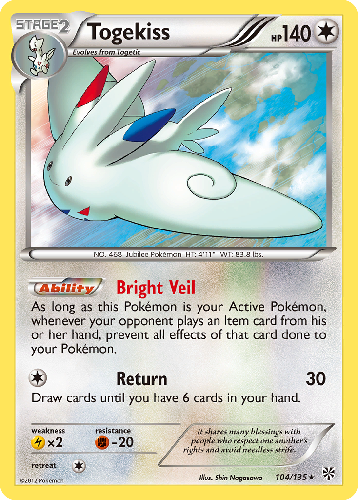 Togekiss (104/135) [Black & White: Plasma Storm] | Exor Games New Glasgow