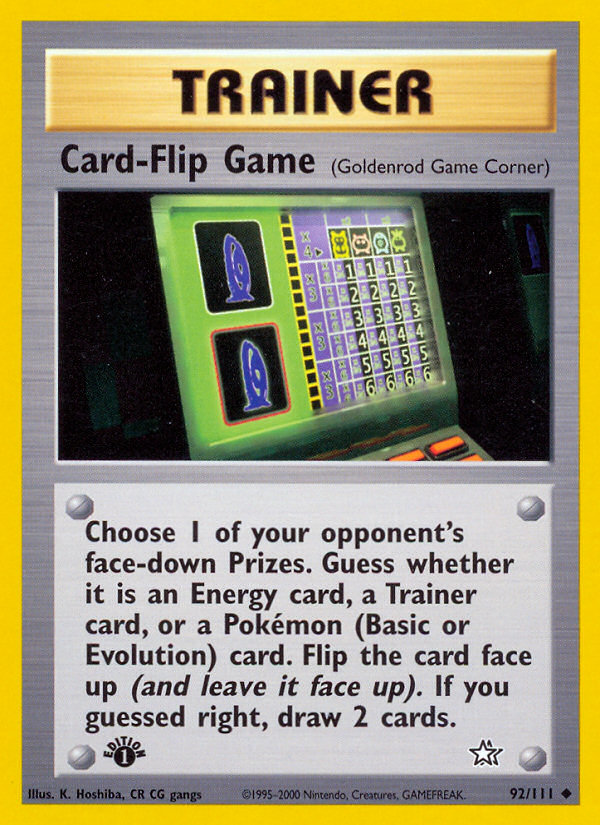 Card-Flip Game (92/111) [Neo Genesis 1st Edition] | Exor Games New Glasgow