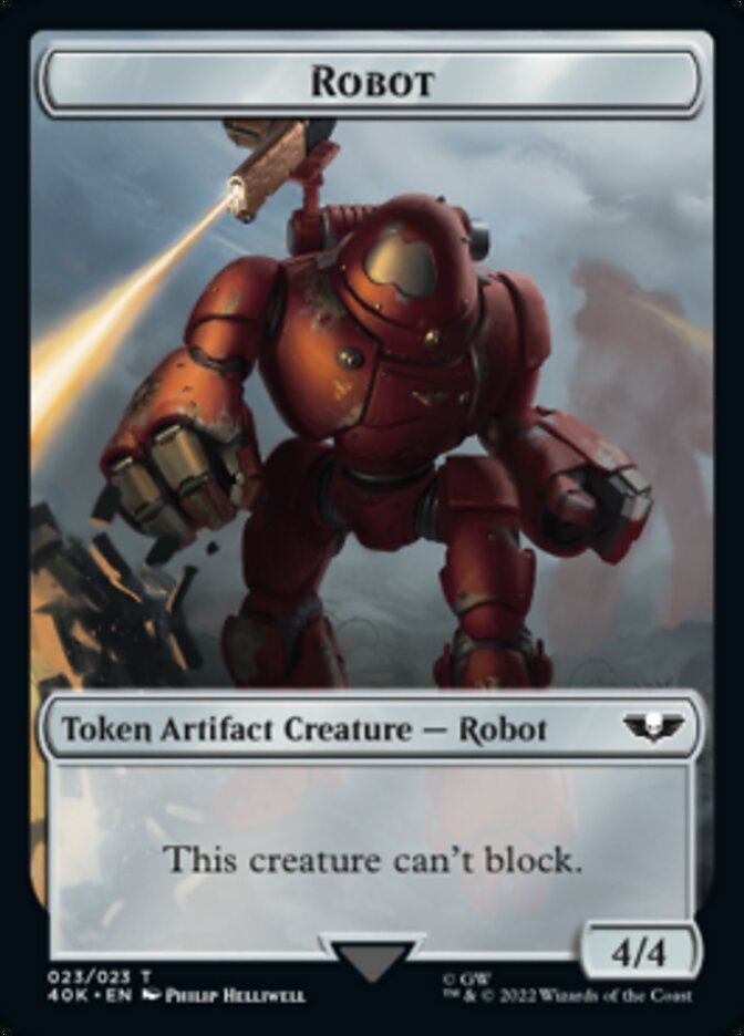 Astartes Warrior // Robot Double-sided Token (Surge Foil) [Universes Beyond: Warhammer 40,000 Tokens] | Exor Games New Glasgow