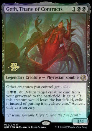 Geth, Thane of Contracts [Phyrexia: All Will Be One Prerelease Promos] | Exor Games New Glasgow