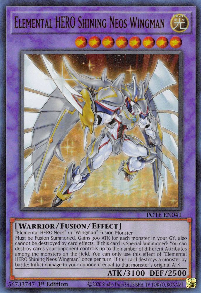 Elemental HERO Shining Neos Wingman [POTE-EN041] Ultra Rare | Exor Games New Glasgow