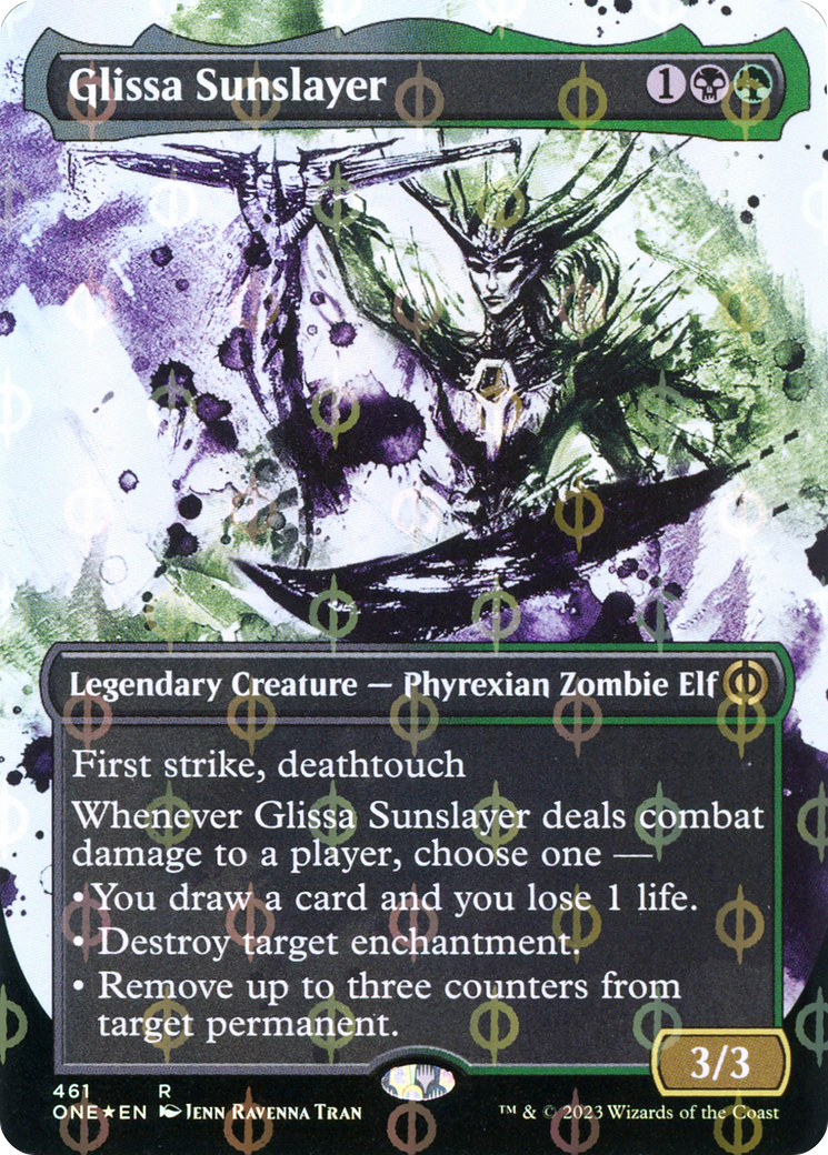 Glissa Sunslayer (Borderless Ichor Step-and-Compleat Foil) [Phyrexia: All Will Be One] | Exor Games New Glasgow