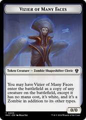 Vizier of Many Faces // Zombie Double-Sided Token [Murders at Karlov Manor Commander Tokens] | Exor Games New Glasgow