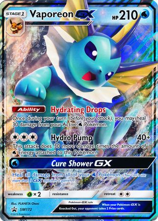 Vaporeon GX (SM172) (Jumbo Card) [Sun & Moon: Black Star Promos] | Exor Games New Glasgow