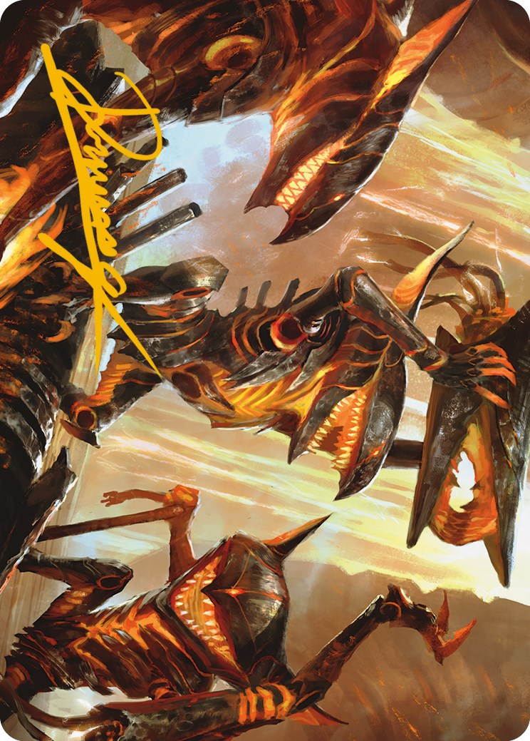 Gleeful Demolition Art Card (Gold-Stamped Signature) [Phyrexia: All Will Be One Art Series] | Exor Games New Glasgow