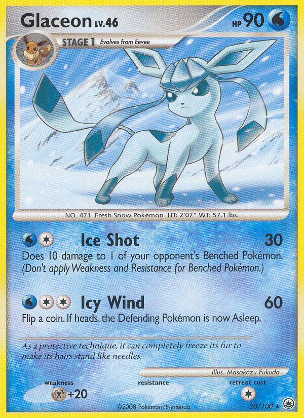 Glaceon (20/100) (Theme Deck Exclusive) [Diamond & Pearl: Majestic Dawn] | Exor Games New Glasgow