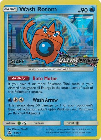 Wash Rotom (SM94) (Staff Prerelease Promo) [Sun & Moon: Black Star Promos] | Exor Games New Glasgow