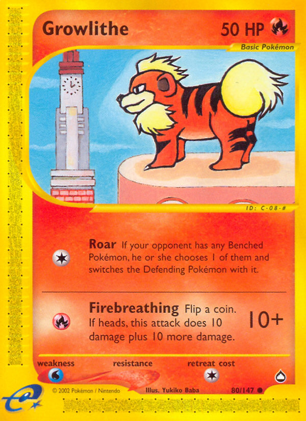 Growlithe (80/147) [Aquapolis] | Exor Games New Glasgow