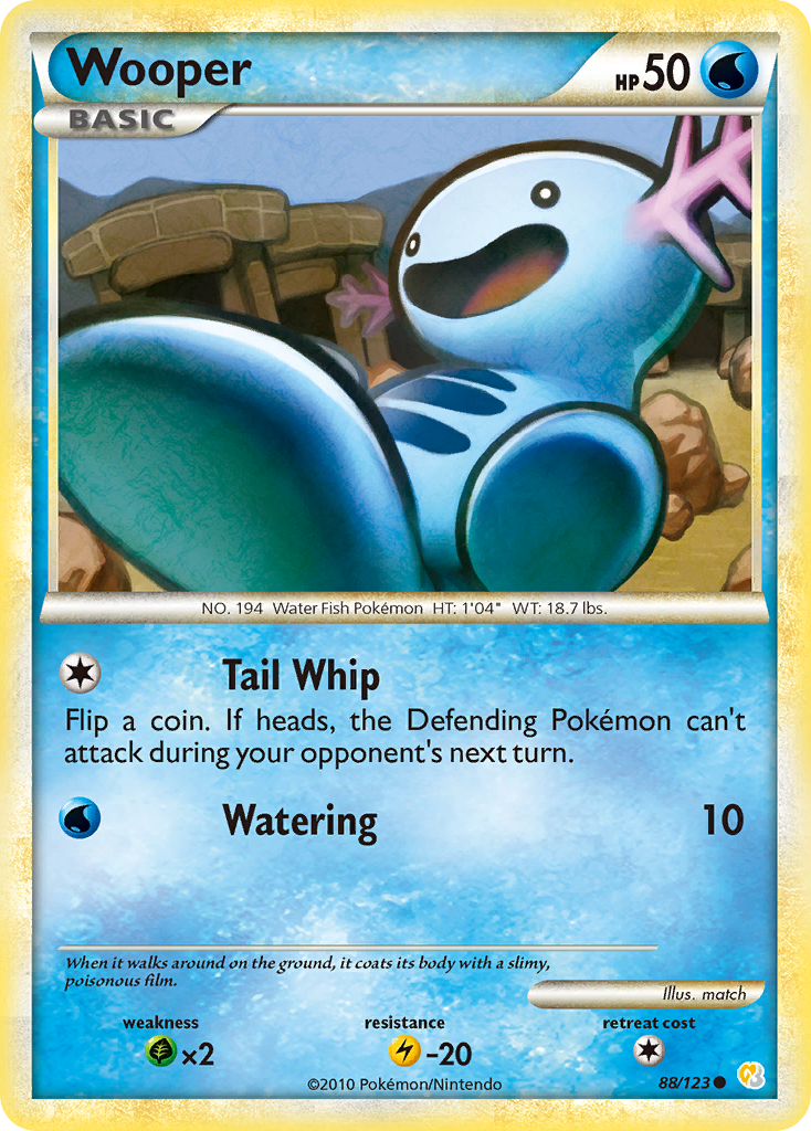 Wooper (88/123) [HeartGold & SoulSilver: Base Set] | Exor Games New Glasgow