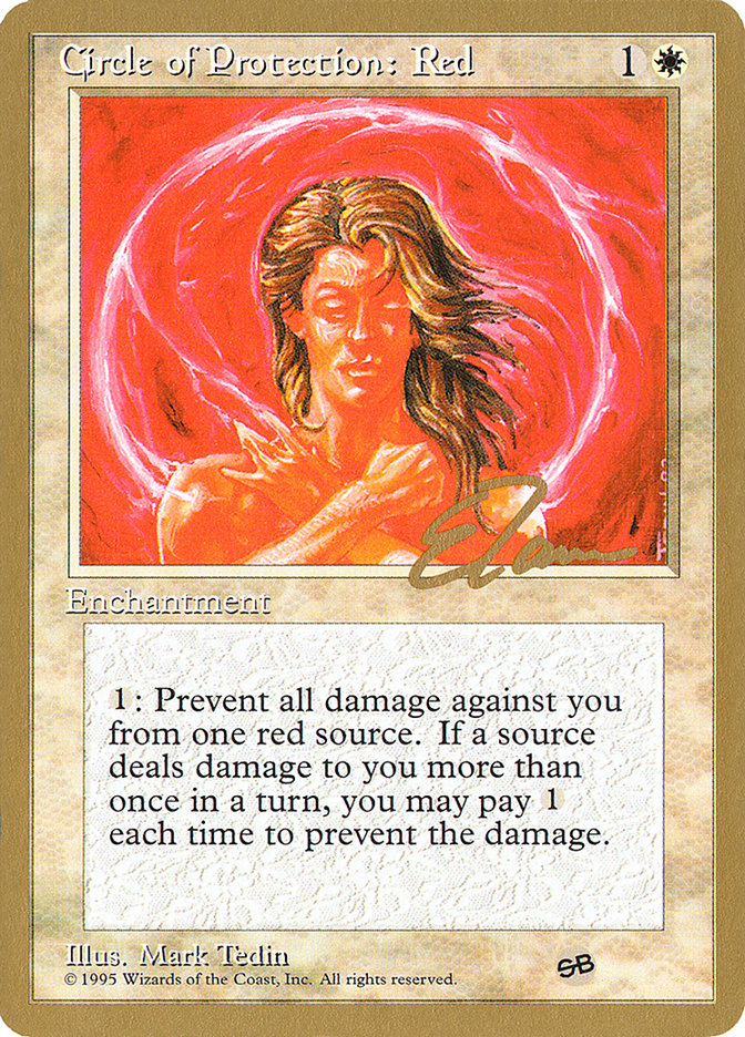 Circle of Protection: Red (Eric Tam) (SB) [Pro Tour Collector Set] | Exor Games New Glasgow