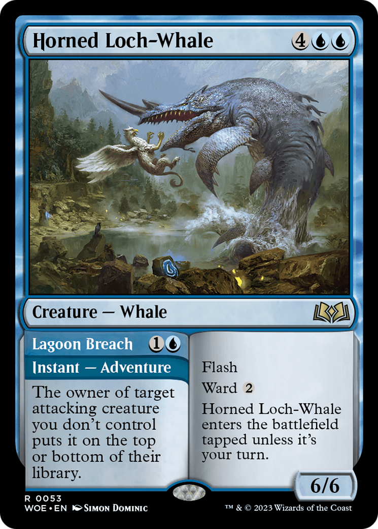 Horned Loch-Whale // Lagoon Breach [Wilds of Eldraine] | Exor Games New Glasgow