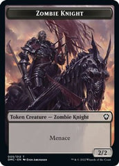 Zombie Knight // Griffin Double-sided Token [Dominaria United Commander Tokens] | Exor Games New Glasgow