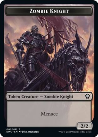 Zombie Knight // Warrior Double-sided Token [Dominaria United Commander Tokens] | Exor Games New Glasgow