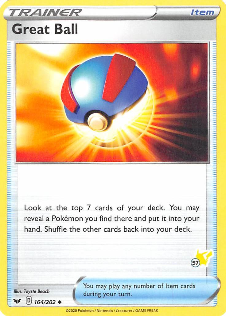 Great Ball (164/202) (Pikachu Stamp #57) [Battle Academy 2022] | Exor Games New Glasgow