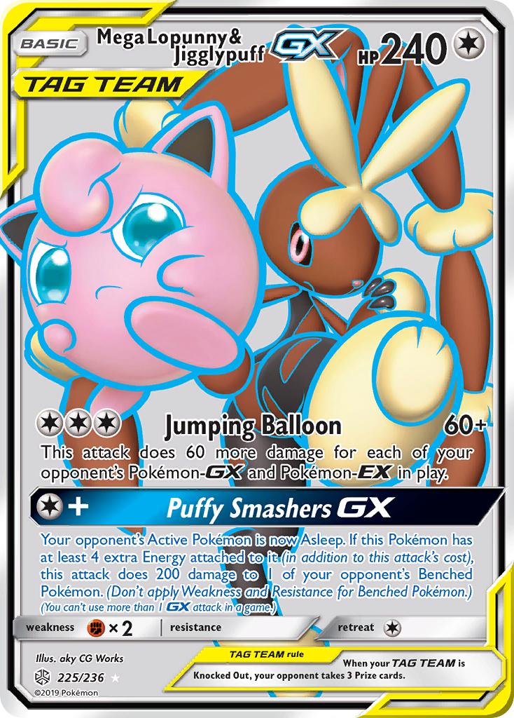 Mega Lopunny & Jigglypuff GX (225/236) [Sun & Moon: Cosmic Eclipse] | Exor Games New Glasgow