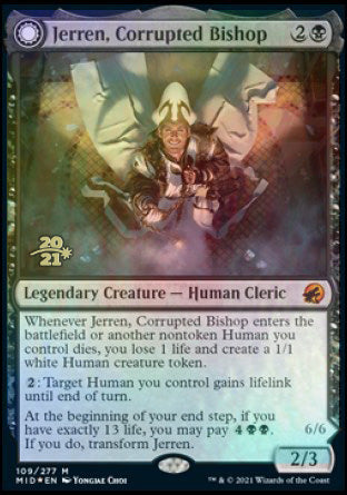 Jerren, Corrupted Bishop // Ormendahl, the Corrupted [Innistrad: Midnight Hunt Prerelease Promos] | Exor Games New Glasgow