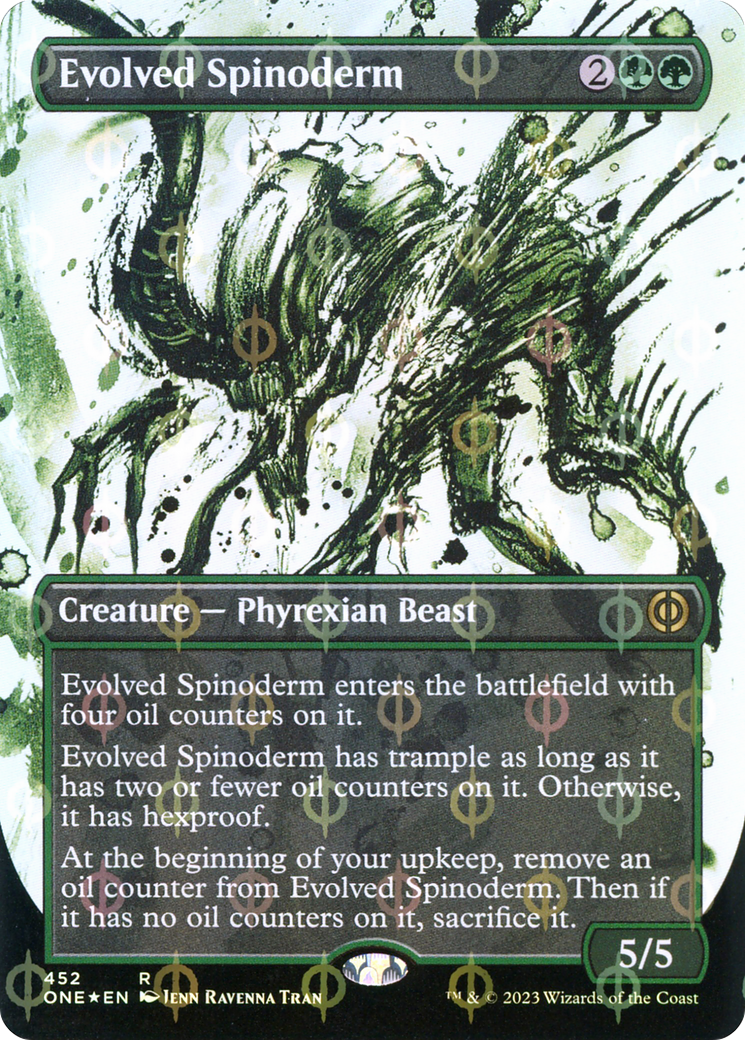 Evolved Spinoderm (Borderless Ichor Step-and-Compleat Foil) [Phyrexia: All Will Be One] | Exor Games New Glasgow