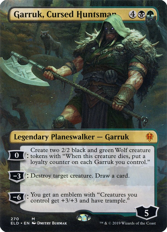 Garruk, Cursed Huntsman (Borderless) [Throne of Eldraine] | Exor Games New Glasgow