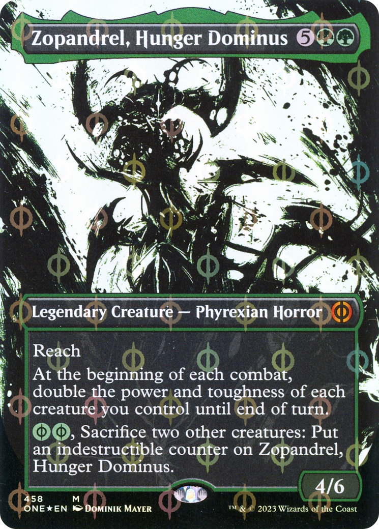 Zopandrel, Hunger Dominus (Borderless Ichor Step-and-Compleat Foil) [Phyrexia: All Will Be One] | Exor Games New Glasgow