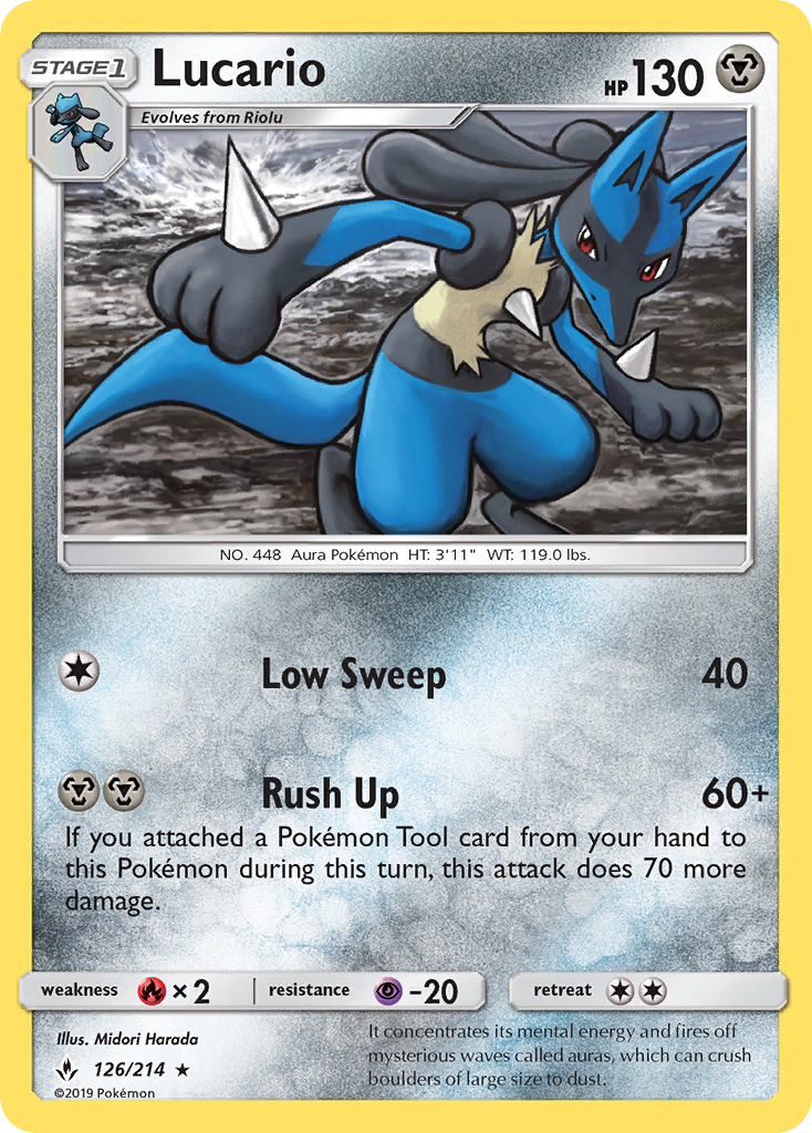 Lucario (126/214) [Sun & Moon: Unbroken Bonds] | Exor Games New Glasgow