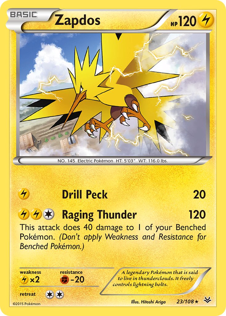 Zapdos(23/108) (Theme Deck Exclusive) [XY: Roaring Skies] | Exor Games New Glasgow